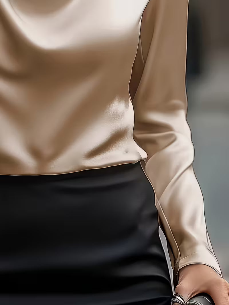 ατέν Μπλούζα Cowl Neck Εκλεπτυσμένη Κομψότητα