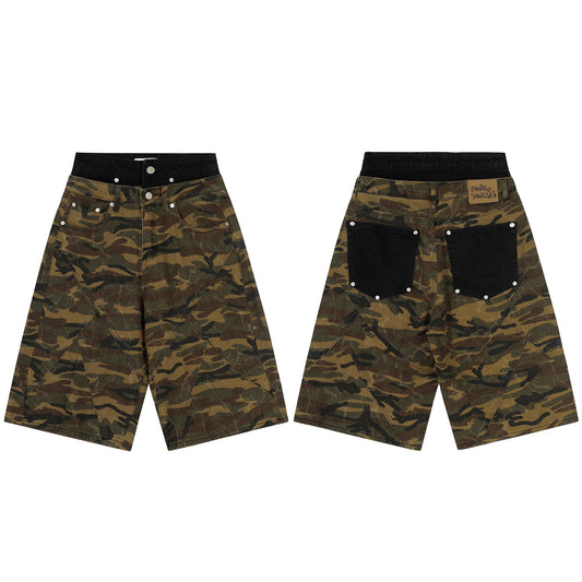 Σορτς Cargo με Camo Πάνελ Omirad