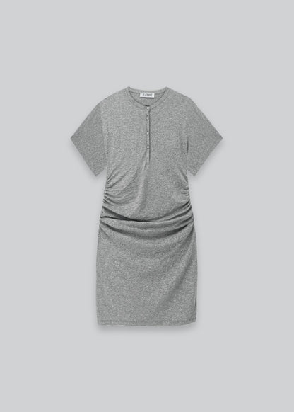 Mini Φόρεμα T-Shirt με Σούρα στη Μέση