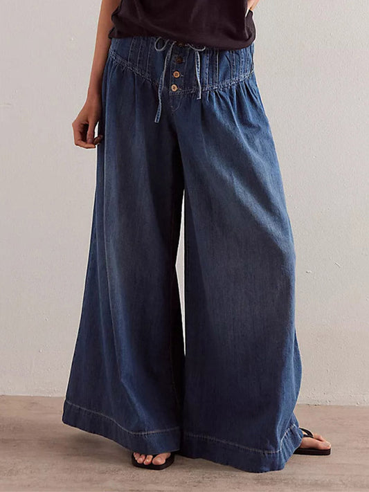Τζιν Παντελόνα Wide Leg Πολυτελείας