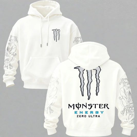 Unisex Φούτερ Monster Energy Zero Ultra με Print και Επένδυση