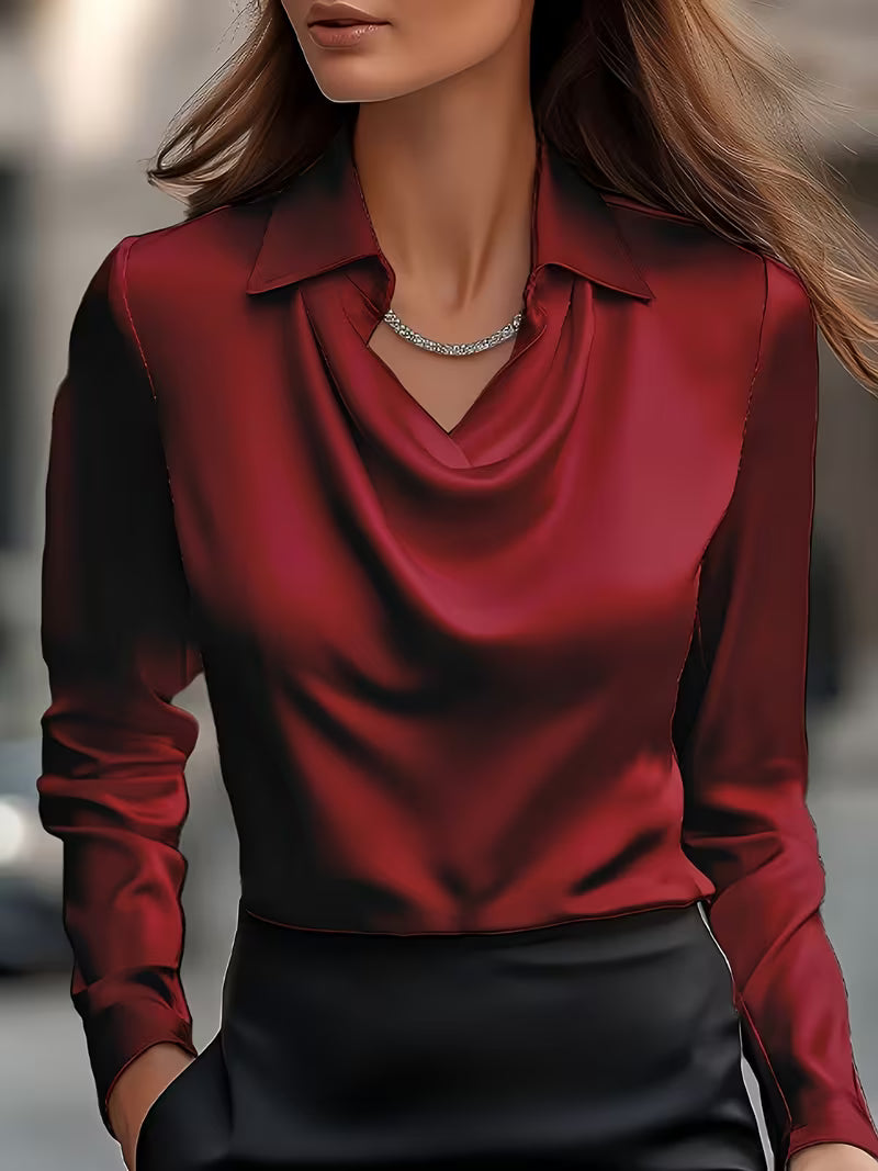 ατέν Μπλούζα Cowl Neck Εκλεπτυσμένη Κομψότητα