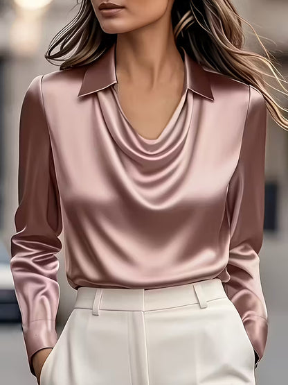 ατέν Μπλούζα Cowl Neck Εκλεπτυσμένη Κομψότητα