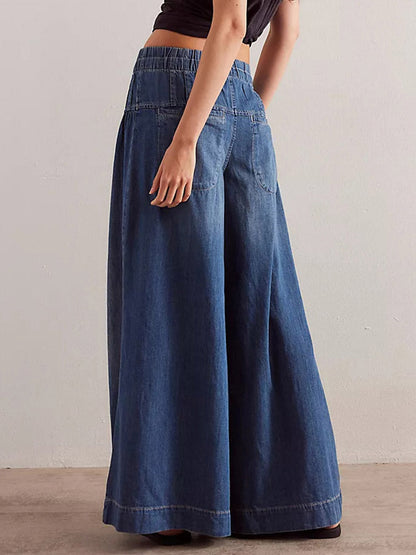 Τζιν Παντελόνα Wide Leg Πολυτελείας