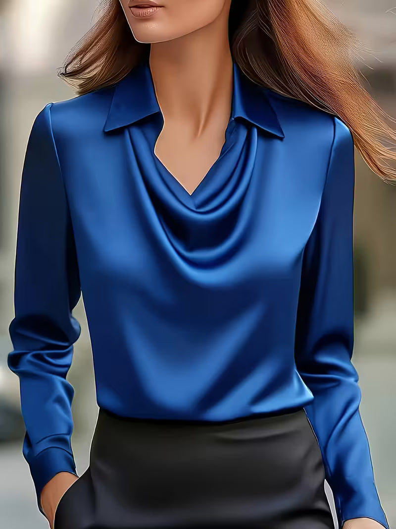 ατέν Μπλούζα Cowl Neck Εκλεπτυσμένη Κομψότητα
