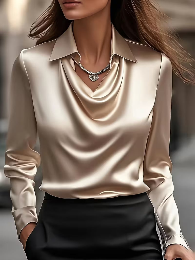 ατέν Μπλούζα Cowl Neck Εκλεπτυσμένη Κομψότητα