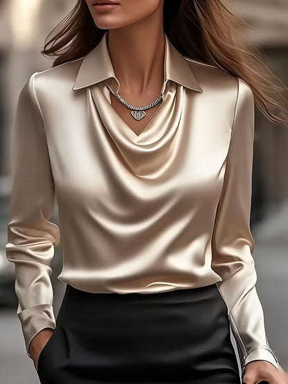 ατέν Μπλούζα Cowl Neck Εκλεπτυσμένη Κομψότητα