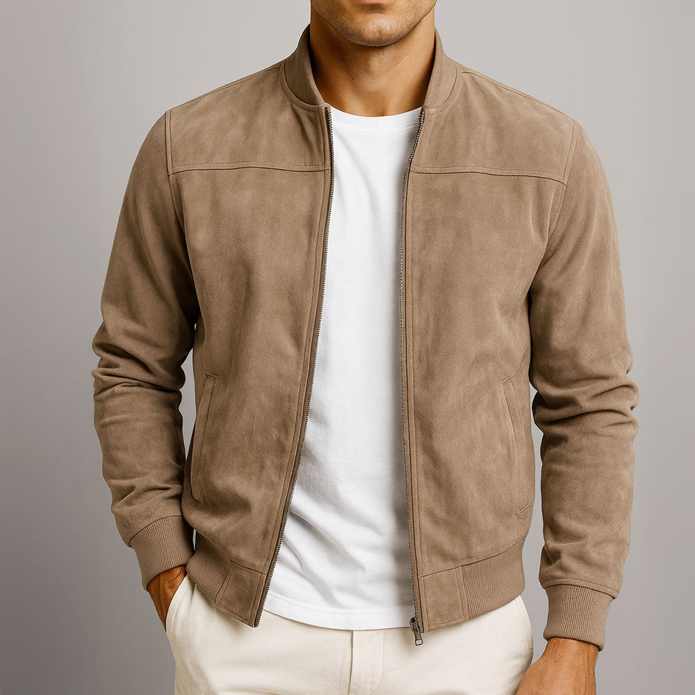 Ανδρικό Μπουφάν Suede Πολυτελείας Minimal Elegance