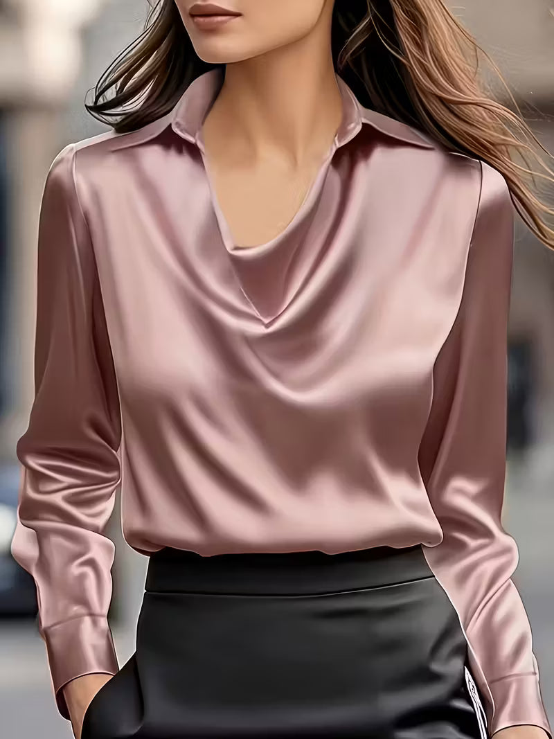 ατέν Μπλούζα Cowl Neck Εκλεπτυσμένη Κομψότητα