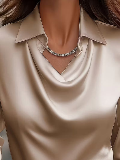 ατέν Μπλούζα Cowl Neck Εκλεπτυσμένη Κομψότητα