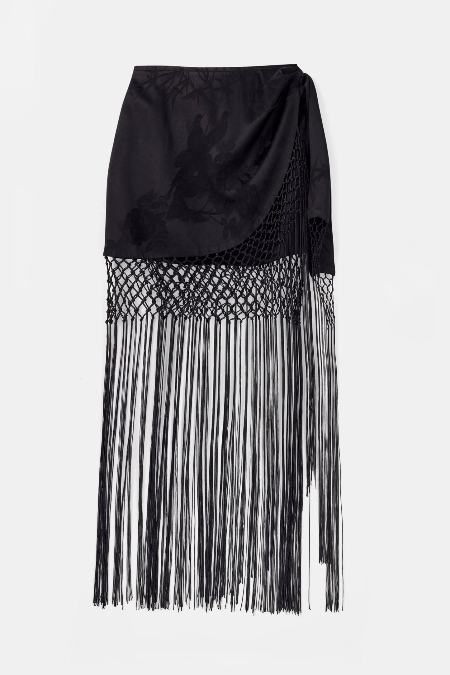 Midi Φούστα Sarong Jacquard με Κρόσσια