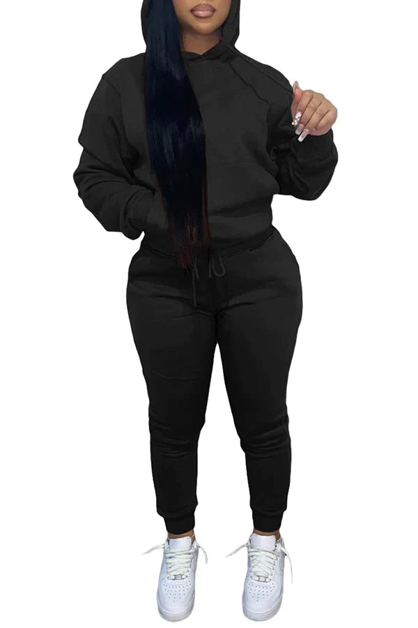 “Off-Duty Luxe” Φούτερ με Κουκούλα & Jogger (2 Τεμ.)