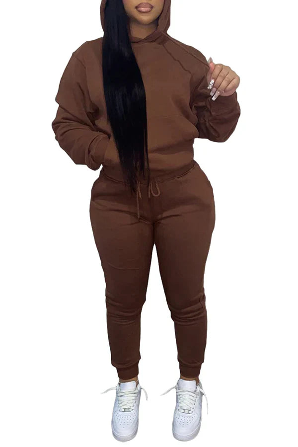 “Off-Duty Luxe” Φούτερ με Κουκούλα & Jogger (2 Τεμ.)