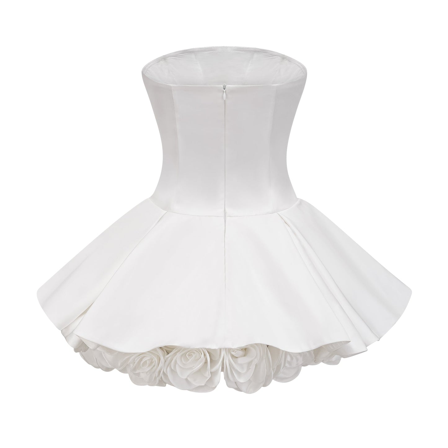Mini Strapless Φόρεμα με Floral Λεπτομέρειες