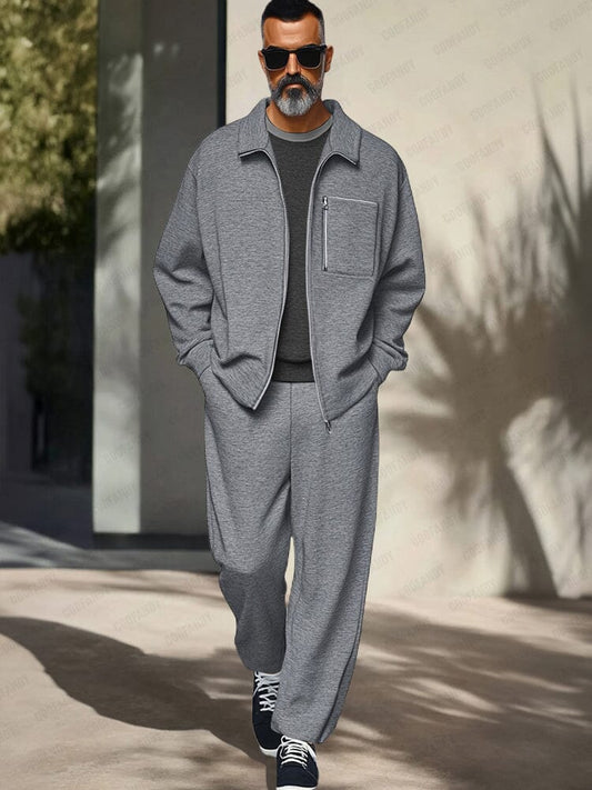 Ανδρικό Σετ Premium Casual Elegance με Ζακέτα & Παντελόνι