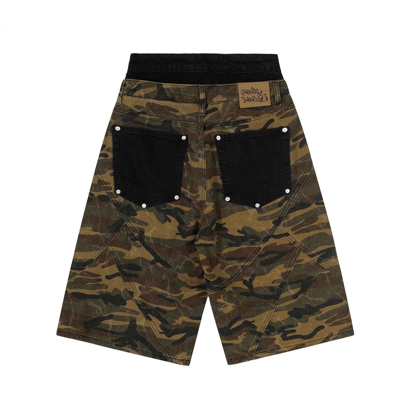 Σορτς Cargo με Camo Πάνελ Omirad