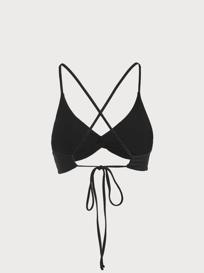 Rosé Tide Μπικίνι Top με Twist & Backless Χιαστί Πλάτη