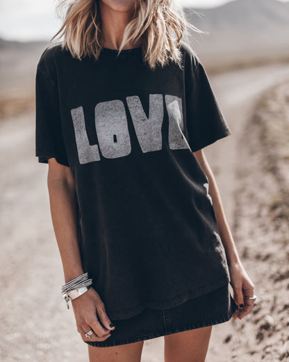 Σκούρο Άνετο T-Shirt Love