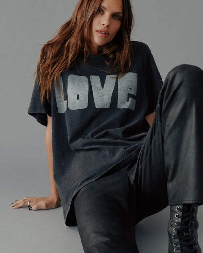 Σκούρο Άνετο T-Shirt Love