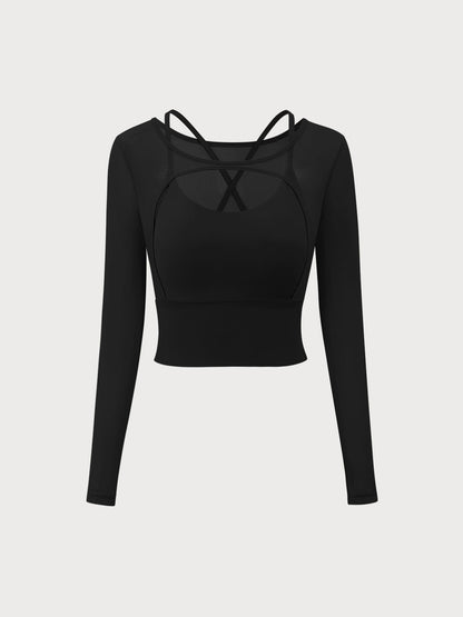 Silhouette Μακρυμάνικο Cutout Top (Ελαφριά Υποστήριξη)