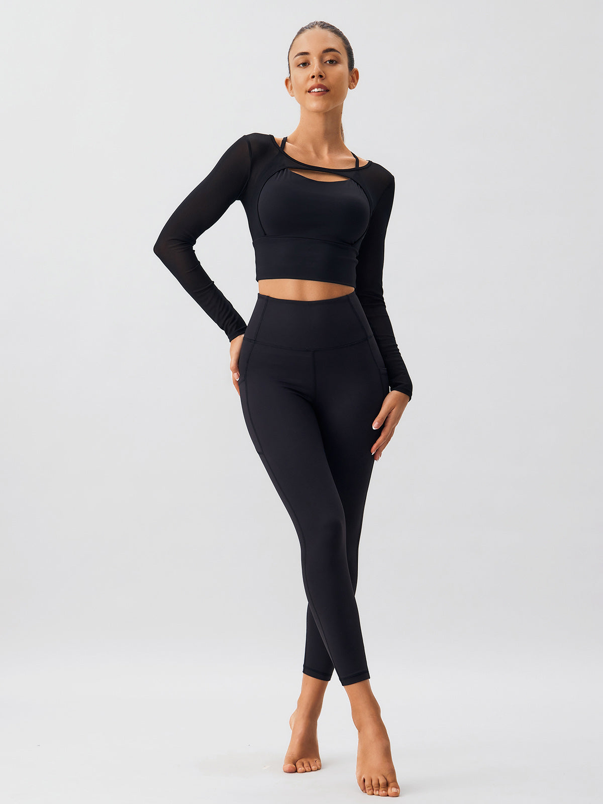 Silhouette Μακρυμάνικο Cutout Top (Ελαφριά Υποστήριξη)