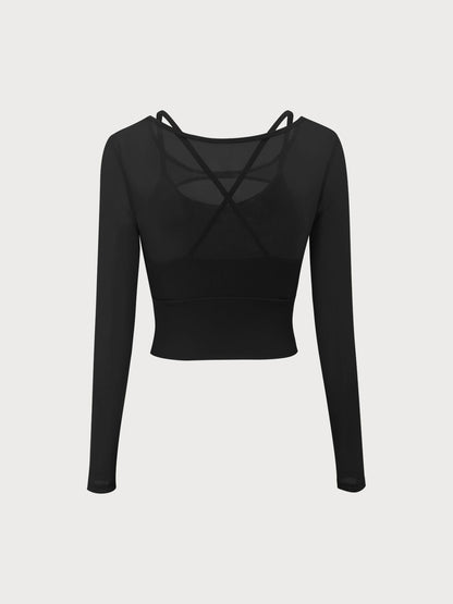 Silhouette Μακρυμάνικο Cutout Top (Ελαφριά Υποστήριξη)